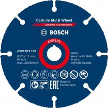 Bosch EXPERT Carbide Multi Wheel Trennscheibe, 76 x 10 mm, 2608901196